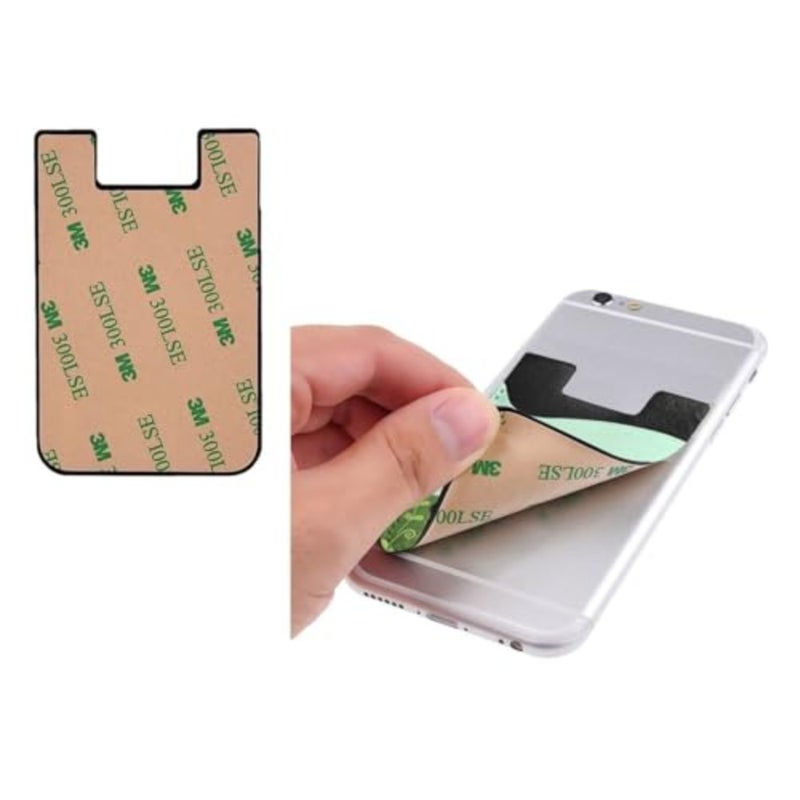 Black Cat In Grass Phone Card Holder Cute Cat Leather Phone Wallet Stick On Adhesive Card Holder - Image 4