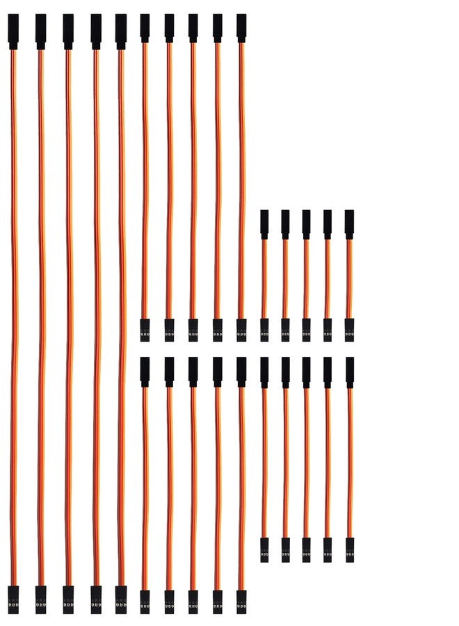 Diitao 25PCS Servo Extension Lead Wire Cable 5 Sizes 3-Pin Servo Extension Cable Wire Cord Male to Female RC Servo Remote Control Cord Cable Connector for RC Cars Airplanes(10cm 15cm 20cm 30cm 50cm) - Image 1
