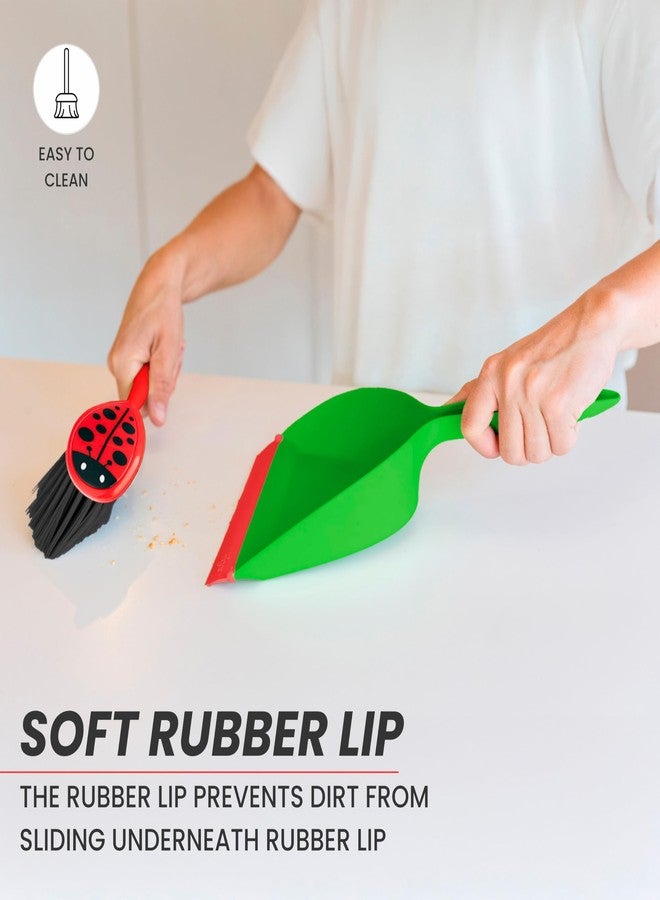 Vigar Ladybug Dust Pan and Brush Handy Set, 12-3/4-Inches, Green, Red, Black - Image 5