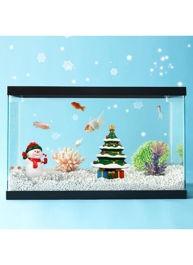 POPETPOP POPETPOP 2 Pcs Christmas Aquarium Decorations - Resin Fish Tank Decoration, Aquarium Snowman Ornament, Micro Landscape Ornaments for Holiday Fish Tank Supplies Table Decor (Christmas Tree, Snowman)  - Image 3