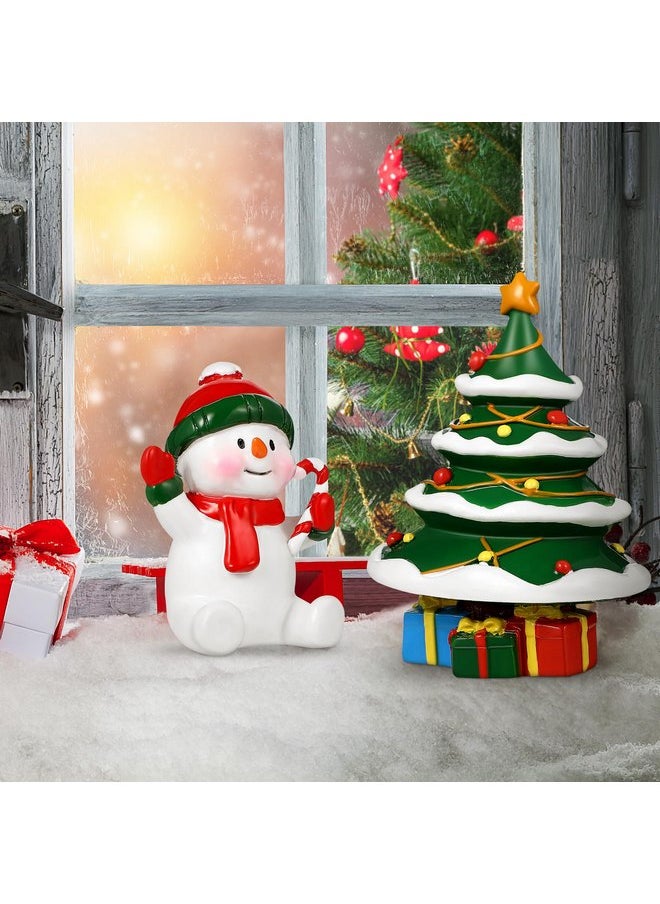 POPETPOP POPETPOP 2 Pcs Christmas Aquarium Decorations - Resin Fish Tank Decoration, Aquarium Snowman Ornament, Micro Landscape Ornaments for Holiday Fish Tank Supplies Table Decor (Christmas Tree, Snowman)  - Image 2