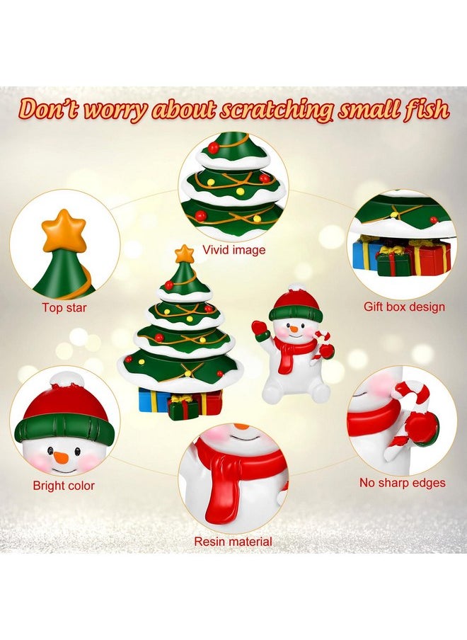 POPETPOP POPETPOP 2 Pcs Christmas Aquarium Decorations - Resin Fish Tank Decoration, Aquarium Snowman Ornament, Micro Landscape Ornaments for Holiday Fish Tank Supplies Table Decor (Christmas Tree, Snowman)  - Image 4