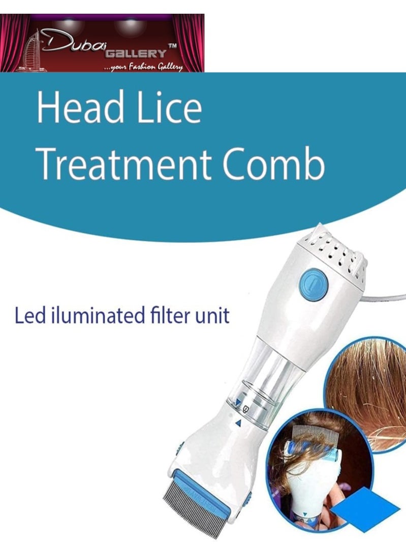 DubaiGallery - Electric Lice Removal Device, Stainless Steel Electric Lice Comb Vacuum Combs Treatment Tool Brush Clean Hair - Image 1