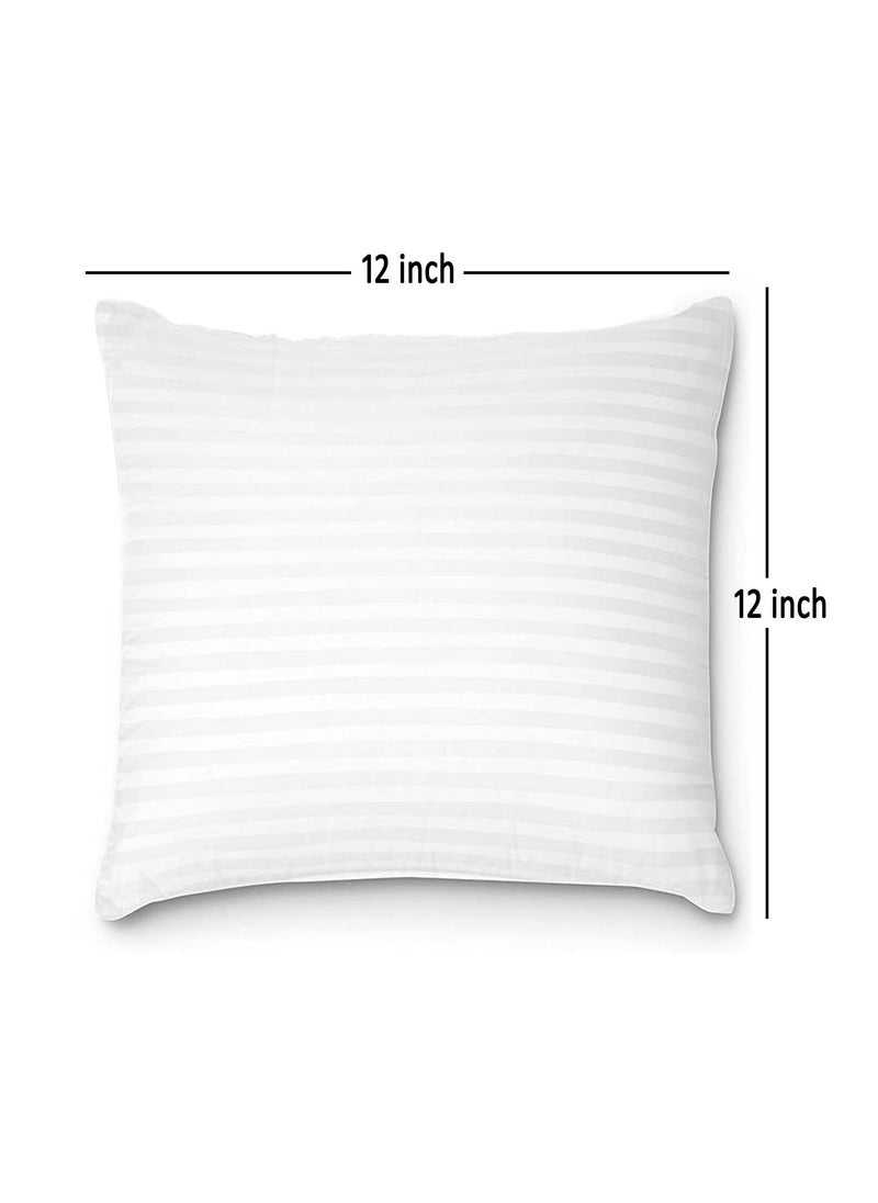 dream FACTORY Dreamfactory Set of 8 12x12 Inch Soft Fluffy CushionThrow Pillow Satin Stripes  - Image 2