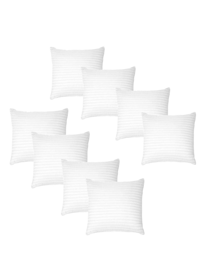 dream FACTORY Dreamfactory Set of 8 12x12 Inch Soft Fluffy CushionThrow Pillow Satin Stripes  - Image 1