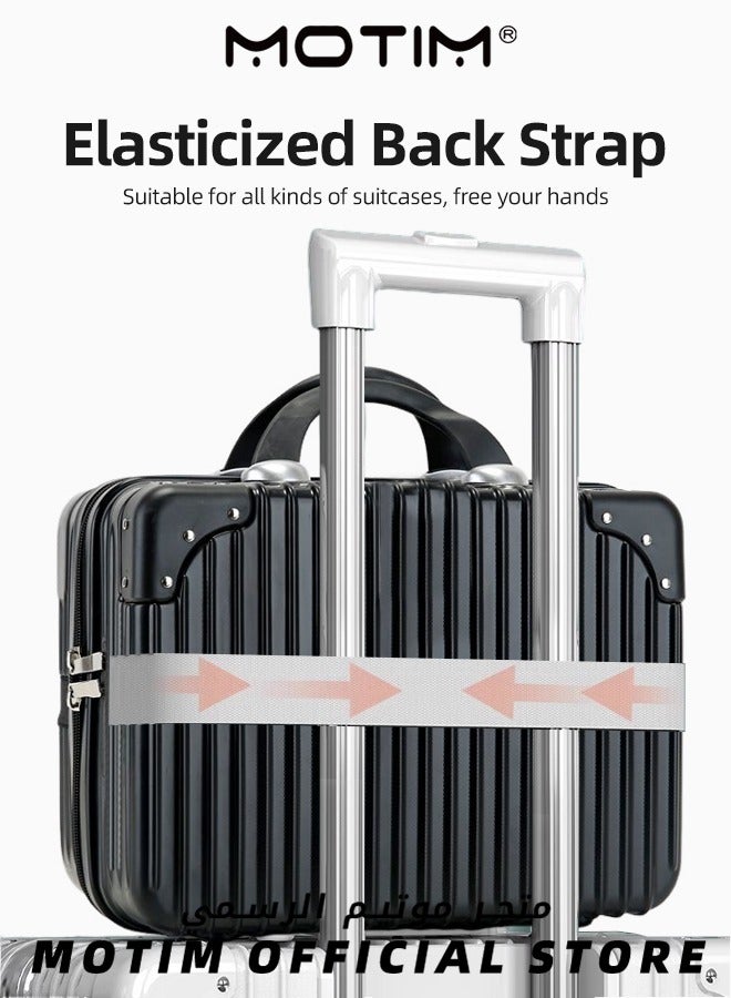 Motim 14 INCH Mini Suitcase Travel Portable Storage Bag Waterproof ABS Hard Shell Carry-On Case with Elastic Strap and Zipper to Hang on Carry-On Luggage  - Image 3