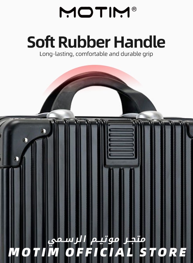 Motim 14 INCH Mini Suitcase Travel Portable Storage Bag Waterproof ABS Hard Shell Carry-On Case with Elastic Strap and Zipper to Hang on Carry-On Luggage  - Image 4