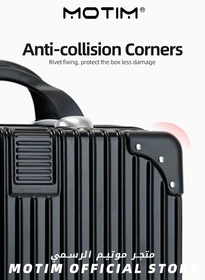 Motim 14 INCH Mini Suitcase Travel Portable Storage Bag Waterproof ABS Hard Shell Carry-On Case with Elastic Strap and Zipper to Hang on Carry-On Luggage  - Image 5