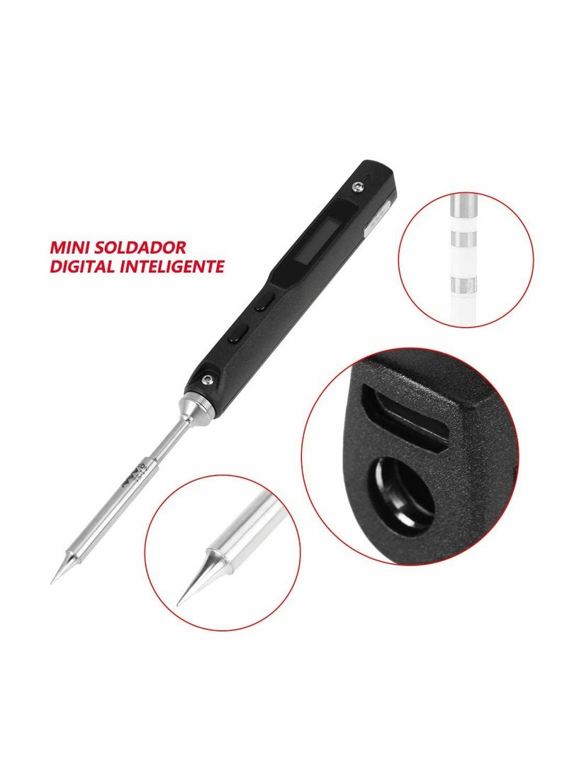 Excefore Electric Welding Kit, TS100 Portable Digital Electric Soldering Iron Welding Set DC 12V-24V 65W Soldering Tips Tool - Image 2