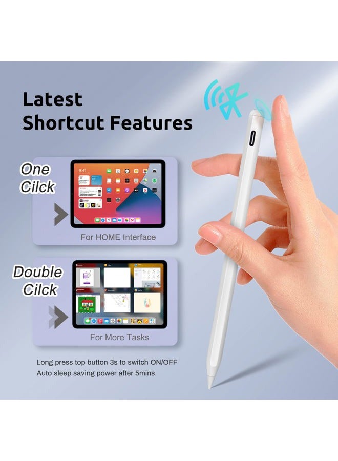 EVACH قلم آيباد A16 مع شحن سريع، حساسية ميل مثالية ودعم رفض راحة اليد لقلم آيباد A16 الجيل 11/10/9/8، أبيض - Image 3