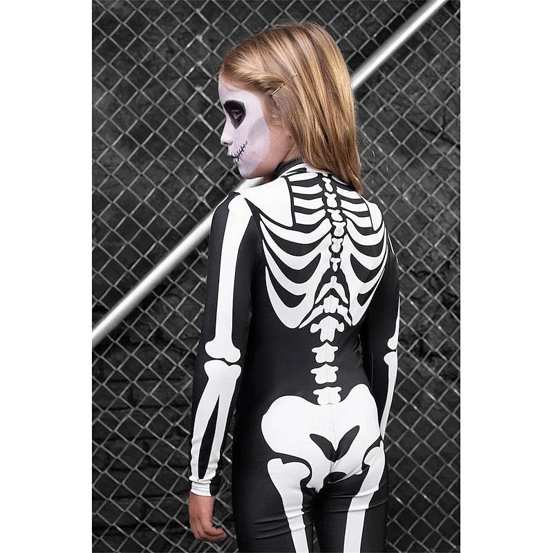 Y&D Skull Skeleton Bodysuit Halloween Group Couples Costumes Full Body Catsuit Scary Costume Men's Women's Boys' Kid's Adults' Performance Party Club Halloween Carnival Day of the Dead Easy - Image 4