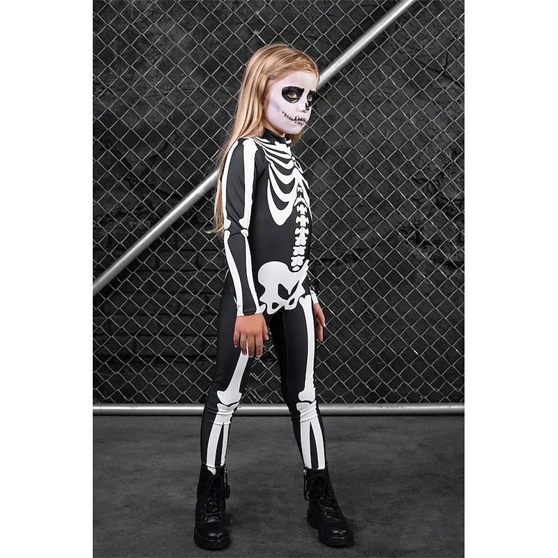 Y&D Skull Skeleton Bodysuit Halloween Group Couples Costumes Full Body Catsuit Scary Costume Men's Women's Boys' Kid's Adults' Performance Party Club Halloween Carnival Day of the Dead Easy - Image 5