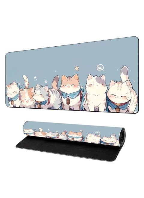 Temu Specially For Non-slip Mouse Pad Thickened Lock Edge Natural Rubber Large Computer Keyboard Office Desk Mat-Color:300*600*2mm-Pattern:J-243