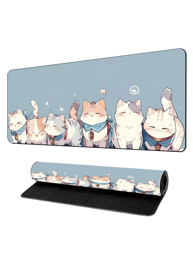 Generic - Temu Specially For Non-slip Mouse Pad Thickened Lock Edge Natural Rubber Large Computer Keyboard Office Desk Mat-Color:300*600*2mm-Pattern:J-243 - Image 1