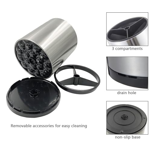 WSKC Stainless Steel Rotating Utensil Holder, 6.2L X 6.2W X 8H - Image 4