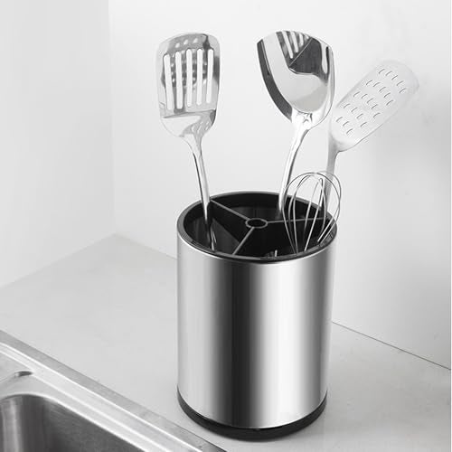 WSKC Stainless Steel Rotating Utensil Holder, 6.2L X 6.2W X 8H - Image 5