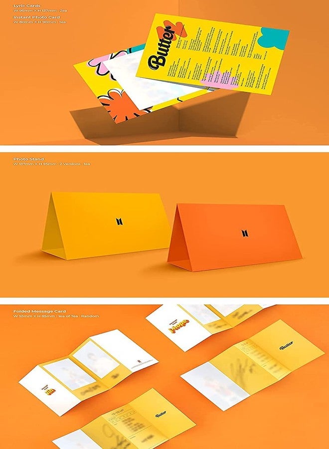 كاكاو KAKAO BTS - مجموعة أقراص مضغوطة من Butter + كتاب صور + بطاقات صور + ملصق مطوي + مجموعة بطاقات صور إضافية (إصدار Peaches) (KTMCD0882) - Image 2