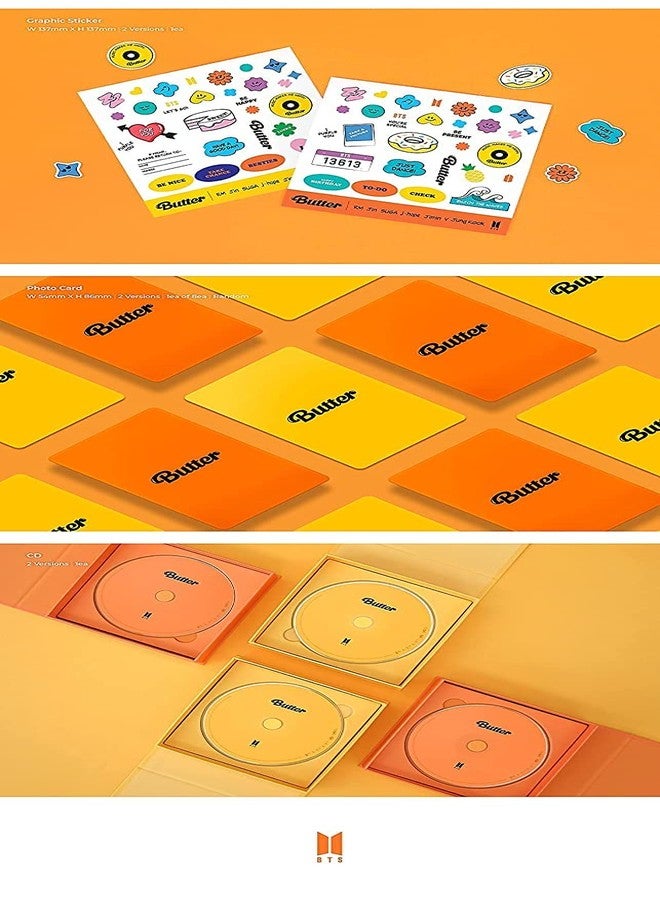 كاكاو KAKAO BTS - مجموعة أقراص مضغوطة من Butter + كتاب صور + بطاقات صور + ملصق مطوي + مجموعة بطاقات صور إضافية (إصدار Peaches) (KTMCD0882) - Image 5