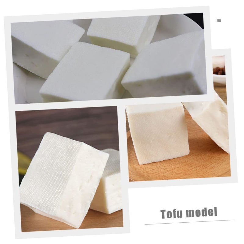 Toyvian 2pcs Realistic Tofu Model Food Prop for Photography Kitchen Decor Learning - Image 3