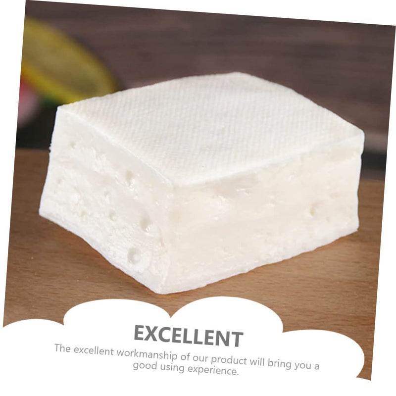 Toyvian 2pcs Realistic Tofu Model Food Prop for Photography Kitchen Decor Learning - Image 4
