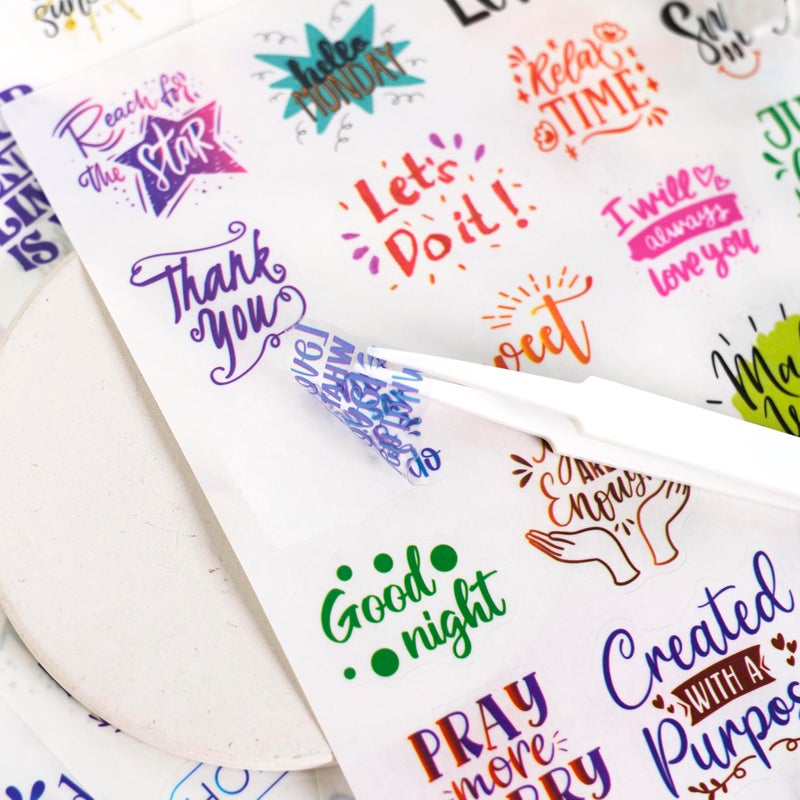 Yoksas 96Pcs Colorful Inspirational Phrase Quotes Stickers - Waterproof Clear Motivational Positive Stickers for Scrapbooking,Journaling,Planner, Calendar,Tumbler - Image 3