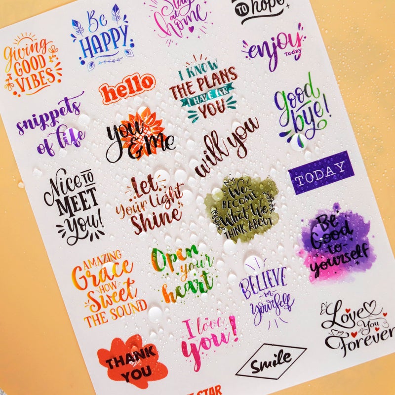 Yoksas 96Pcs Colorful Inspirational Phrase Quotes Stickers - Waterproof Clear Motivational Positive Stickers for Scrapbooking,Journaling,Planner, Calendar,Tumbler - Image 2