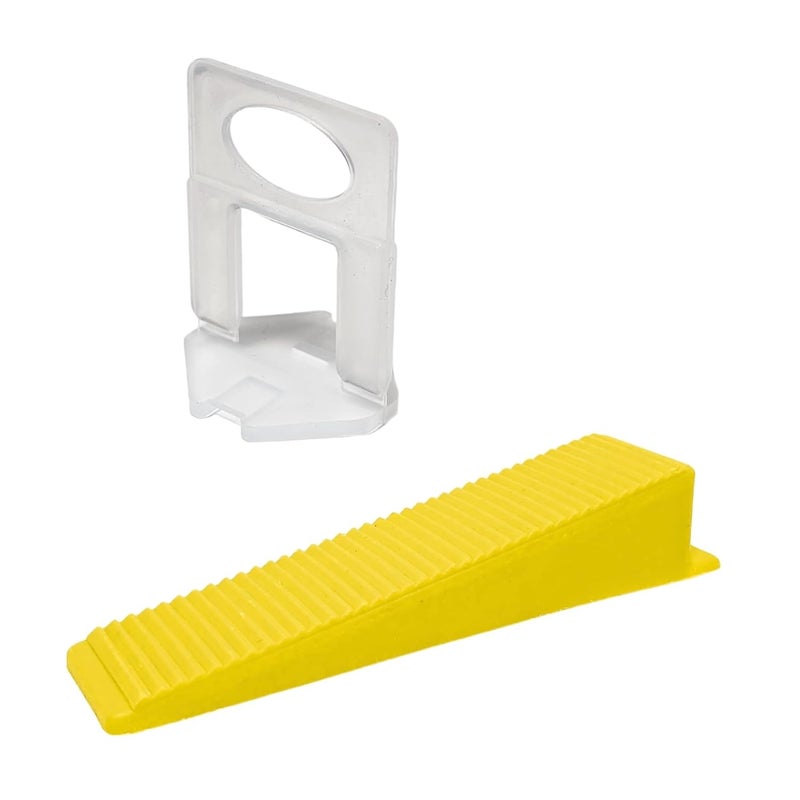 Reyal Reyal Premium Tile Leveling Spacer 1 mm to 5 mm CLIP Pack of 50 Tile Leveler Tile Spacers Leveling System for Wall and Floor 2MM CLIPS AND WEDGE SET 500  - Image 1