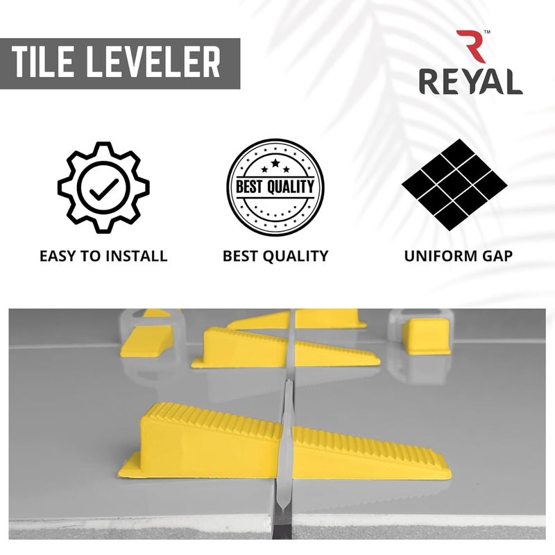 Reyal Reyal Premium Tile Leveling Spacer 1 mm to 5 mm CLIP Pack of 50 Tile Leveler Tile Spacers Leveling System for Wall and Floor 2MM CLIPS AND WEDGE SET 500  - Image 5