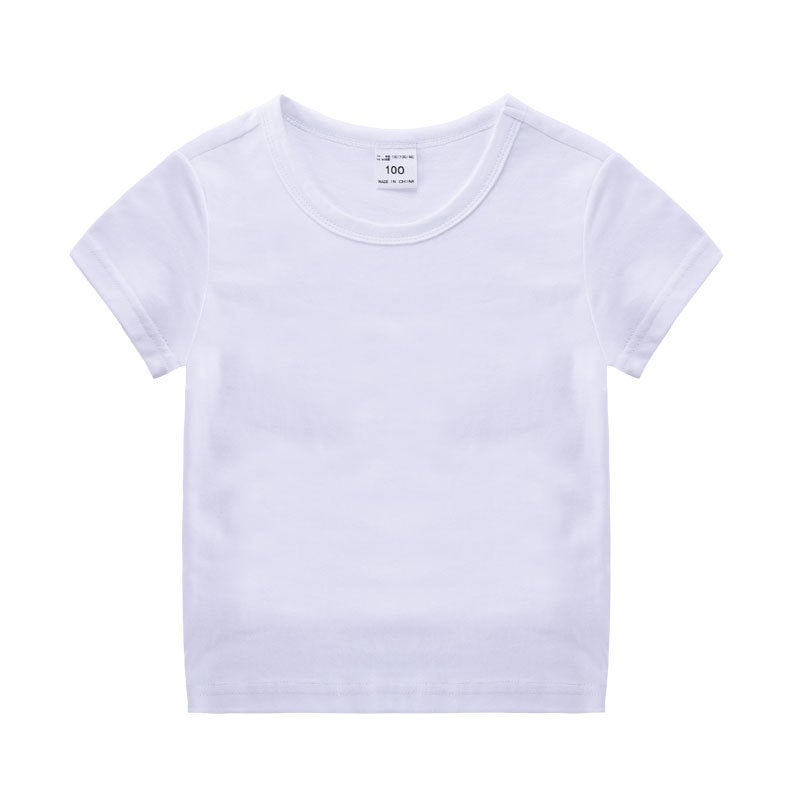 Children's Clothing Short-Sleeved T-Shirt Summer Casual Pure Color T-Shirt Kidsren's Five-Quarter Sleeve Manufacturer Supply Men's and Women's Same Style Kidsren's T-Shirt in Stock - Image 1