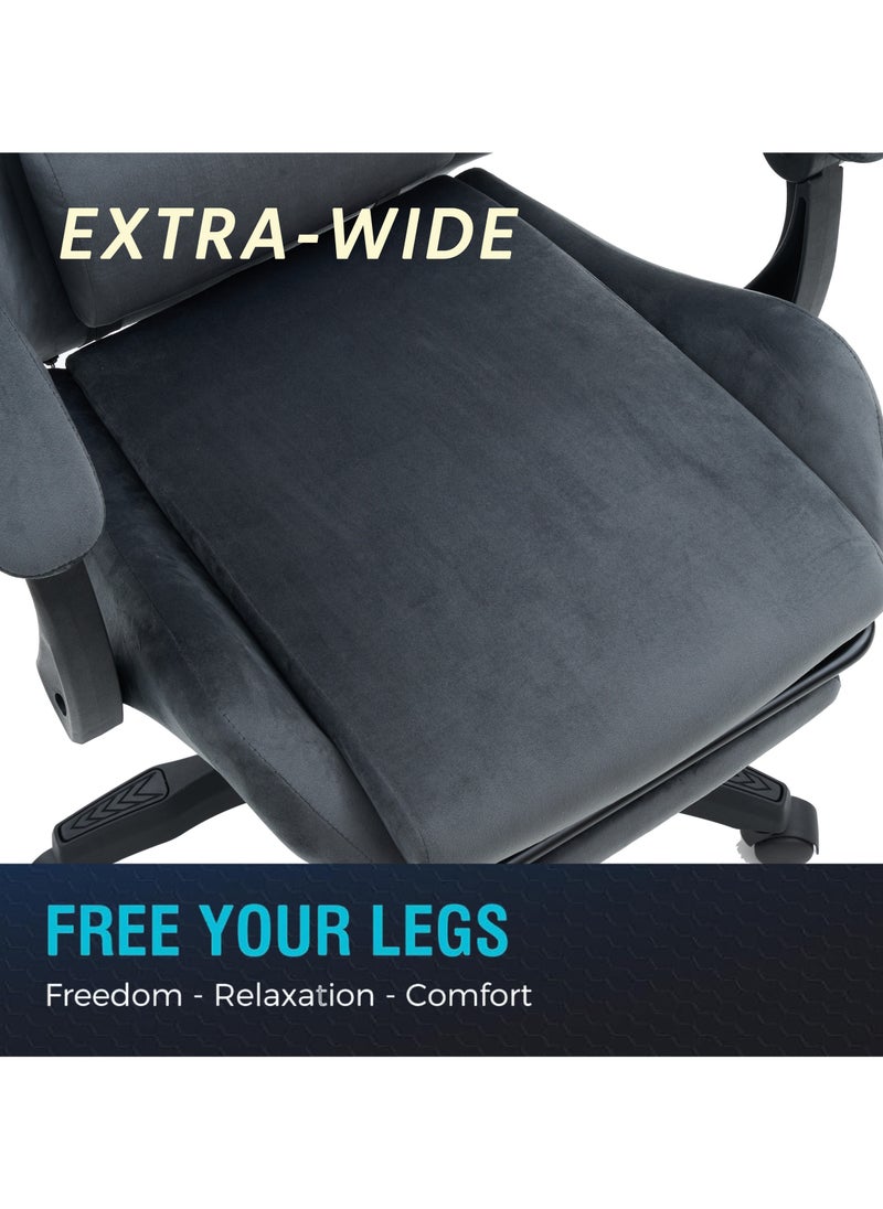 ACPLAY Ergonomic Gaming Chair with Footrest, High-Back Design, Adjustable Recline, Breathable & Comfortable Fabric, Lumbar Support, Large Size for Adults  - Image 3