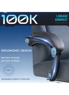 ACPLAY Ergonomic Gaming Chair with Footrest, High-Back Design, Adjustable Recline, Breathable & Comfortable Fabric, Lumbar Support, Large Size for Adults  - Image 5