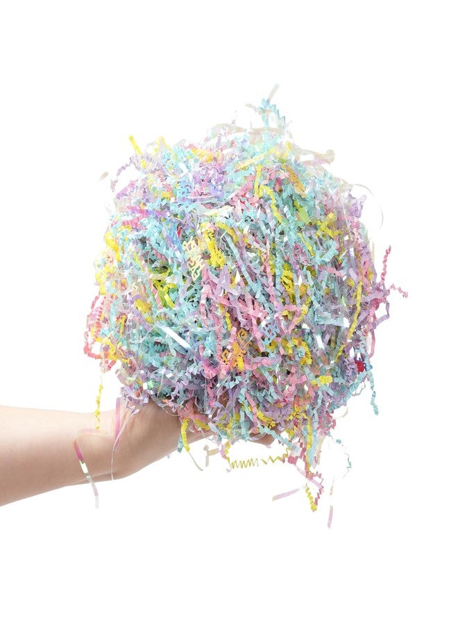 CIPOWM 16oz Easter Grass Crinkle Cut Paper Shred, Iridescent Multicolor Raffia Paper Shred Filler with Easter Confetti Shredded Paper Grass for Gift Wrapping Craft DIY Gift Bag Box Filling Party Supply - Image 4