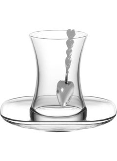 Doğuş Mutfak Dogus Kitchen Tea Set Zen 12 Piece Heart Design Teaspoon 6 Piece 