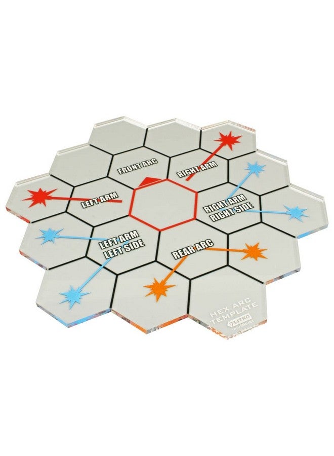LITKO Fire Template Compatible with BattleTech (Mecha Hex Map Fire Arc Template) - Image 1