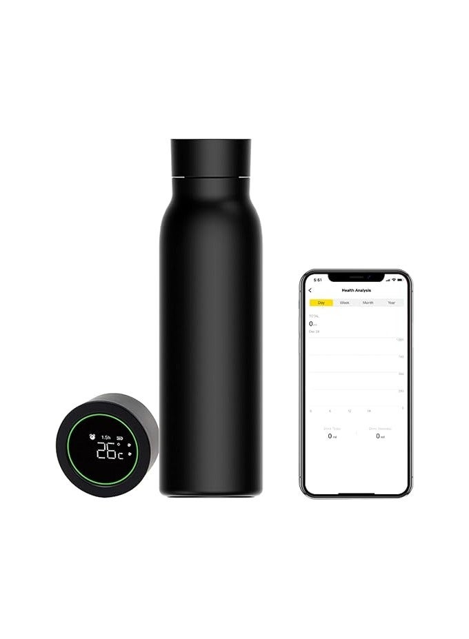 تويا زجاجة ماء ذكية من تويا مع تطبيق - سعة 600 مل، عرض درجة الحرارة، تذكيرات ذكية، تحكم، مقاومة للماء وقابلة لإعادة الشحن - Image 1