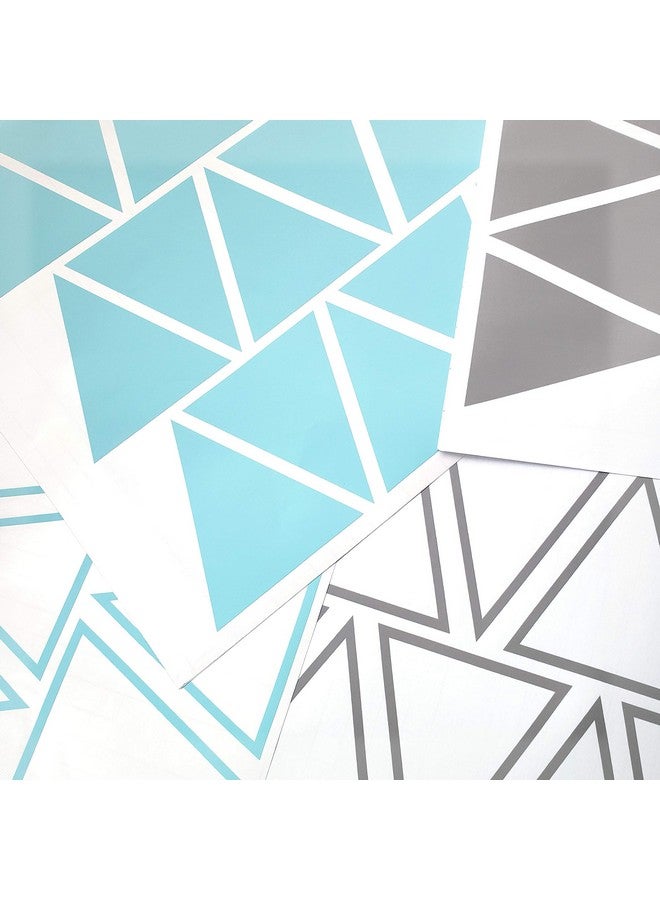 The Boho Design Tribal Triangles Wall Decals Peel and Stick for Kids, Baby Bedroom Nursery and Living Room, Vinyl Wall Stickers Decor (Grey and Light Blue) - Image 5
