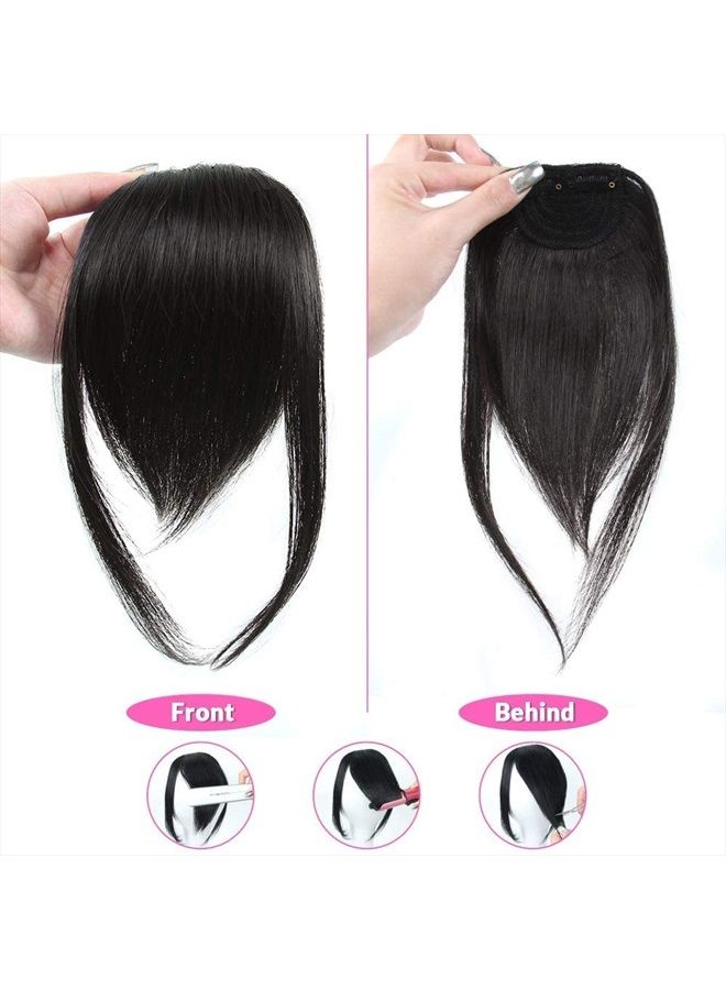 DSOAR Thick Side Bang Clip in Bangs Real Human Hair Bang Natural Clip on Side Bangs Straight Fringe Hair Extensions(Natural Color,with Temples) - Image 3
