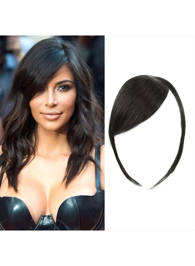 DSOAR Thick Side Bang Clip in Bangs Real Human Hair Bang Natural Clip on Side Bangs Straight Fringe Hair Extensions(Natural Color,with Temples) - Image 1