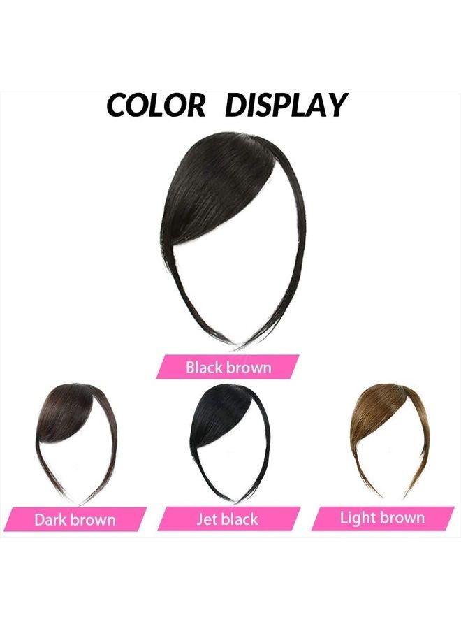 DSOAR Thick Side Bang Clip in Bangs Real Human Hair Bang Natural Clip on Side Bangs Straight Fringe Hair Extensions(Natural Color,with Temples) - Image 4