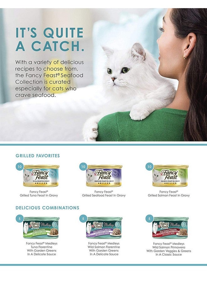 Fancy Feast Purina Fancy Feast Wet Cat Food Variety Pack, Grilled Feast & Medleys Seafood Collection - (Pack of 45) 3 oz. Cans - Image 2