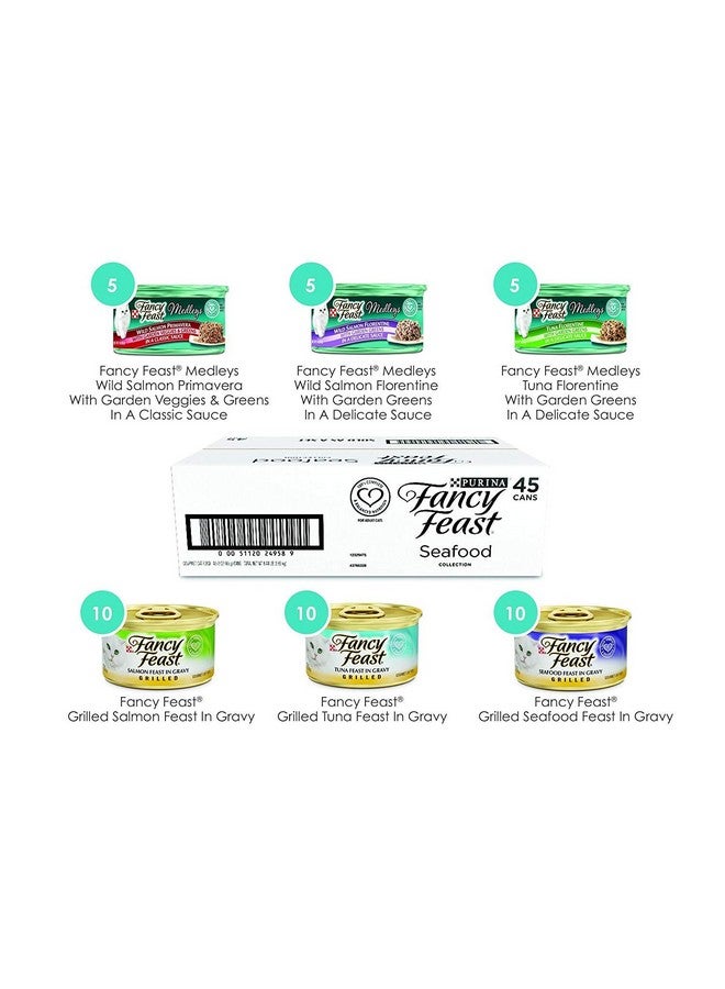 Fancy Feast Purina Fancy Feast Wet Cat Food Variety Pack, Grilled Feast & Medleys Seafood Collection - (Pack of 45) 3 oz. Cans - Image 3