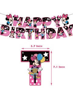 General Minnie Theme Birthday Party Decoration Minnie Pull Flag Cake Insert Balloon Spiral Charm Party Supplies  - Image 2