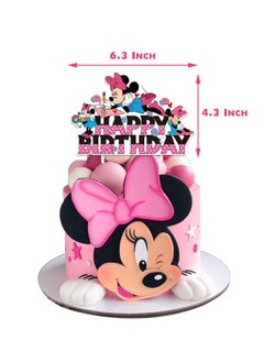 General Minnie Theme Birthday Party Decoration Minnie Pull Flag Cake Insert Balloon Spiral Charm Party Supplies  - Image 4