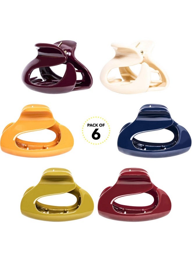 RC ROCHE ORNAMENT 6 Pcs Womens Firm Interlocking Claw Beautiful Tousled Half Up Bun Maker Girls Beauty Accessory Cute Styling French Tortoise Shell Plastic Hair Clips Medium Classic Multicolor - Image 4