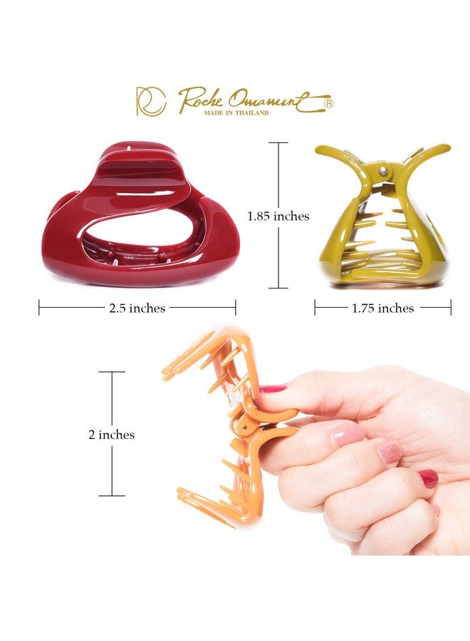 RC ROCHE ORNAMENT 6 Pcs Womens Firm Interlocking Claw Beautiful Tousled Half Up Bun Maker Girls Beauty Accessory Cute Styling French Tortoise Shell Plastic Hair Clips Medium Classic Multicolor - Image 5