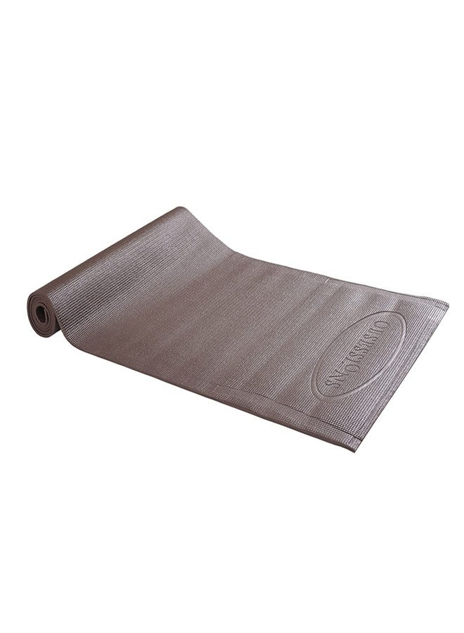 OBSESSIONS Anti-Slip PVC Solid Yoga Mat with Carrying Strap (L)173 X (W)61cm, Brown - Image 3