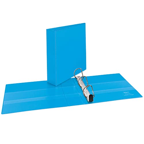 Avery Heavy-Duty View 3 Ring Binder, 2" One Touch Slant Rings, 2.8 Inch Wide Spine, Customizable Clear Cover, Ideal for School, Office, and Home Organization, 1 Light Blue Binder (05501) - Image 2