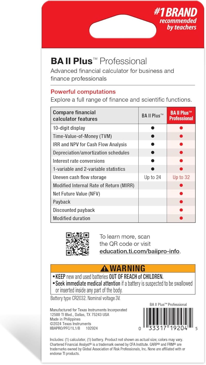 Texas Instruments BA II Plus Professional Financial Calculator - Image 4
