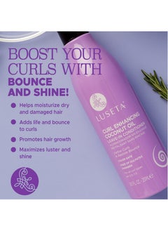 L LUSETA Luseta Leave in Conditioner for Curly with Coconut Oil Promotes Shining, Bouncy, Frizz-free, Sulfate Free Paraben Free 8.5Fl Oz  - Image 3