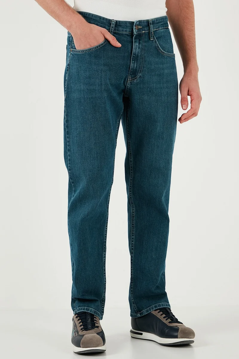 بوراتي Cotton Comfort Fit High Waist Straight Leg Jeans Men's Jeans 4400s56texas